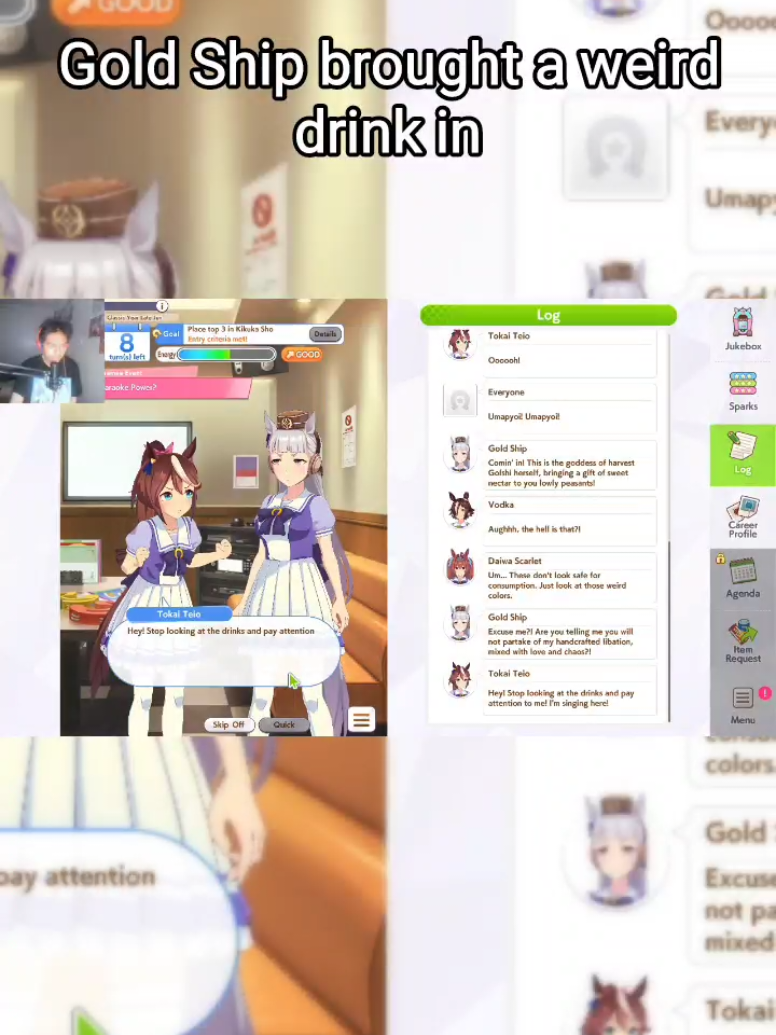 Gold Ship brought a weird drink in #Umamusume #UmamusumePrettyDerby #YouTubeClips #AnimeGamer 