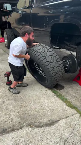 Since I may never have my truck back I gotta get it wheel changing fix with little brothers truck 
