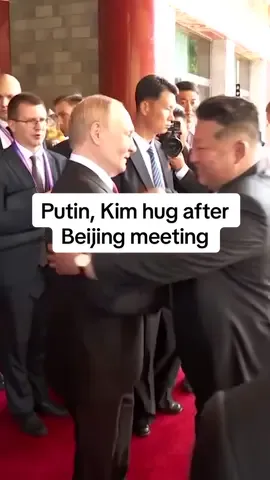 Russian President Vladimir Putin concluded a two-and-a-half-hour meeting with North Korean leader Kim Jong Un in China on September 3 by inviting him to visit Russia. The leaders bid farewell by shaking hands and hugging. #putin #kimjongun #beijing #meeting #farewell