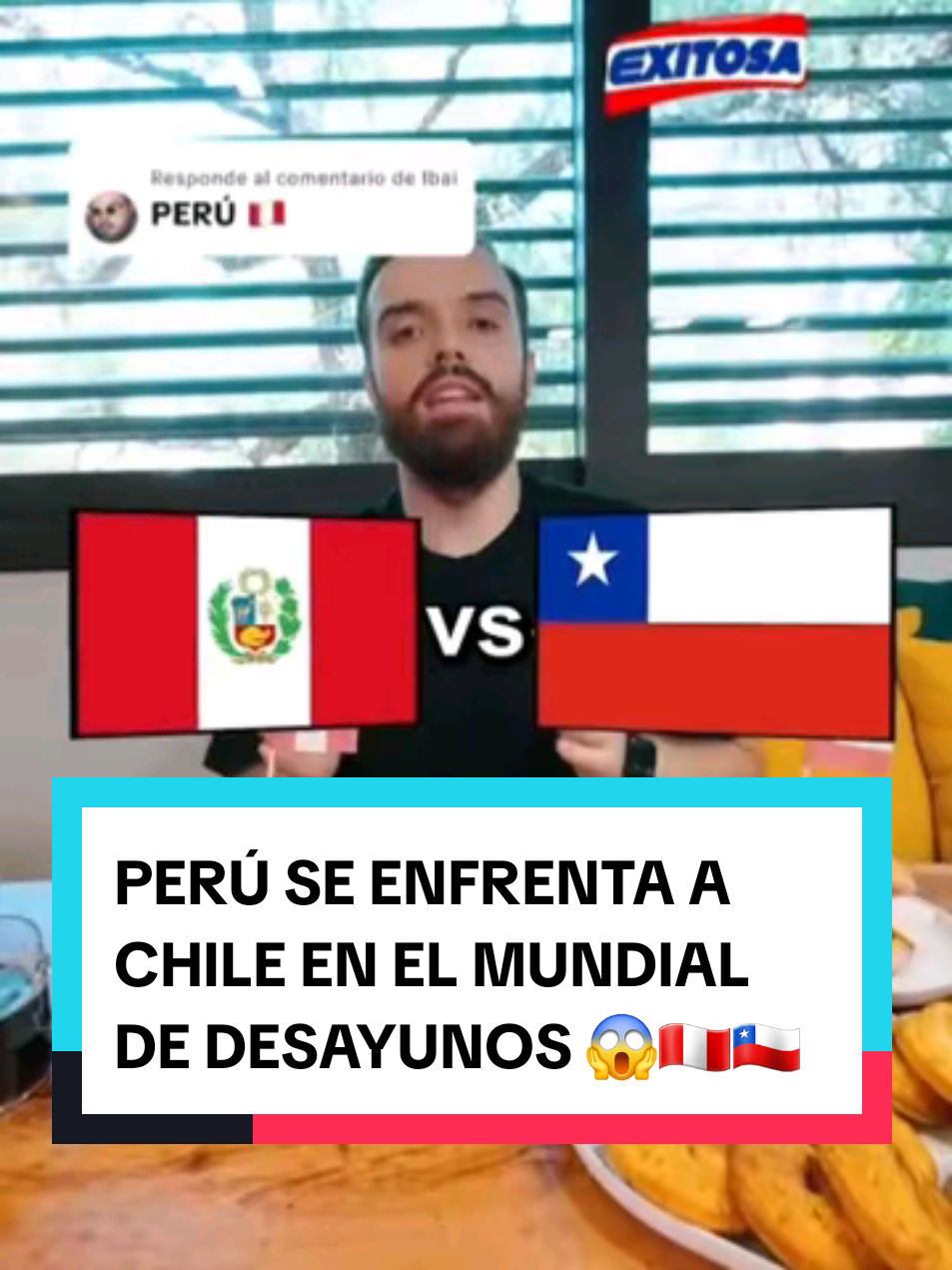 Respuesta a @Ibai CLÁSICO DEL PACÍFICO EN EL MUNDIAL DE DESAYUNOS #exitosa #exitosanoticias #peru🇵🇪 #panconchicharron #noticiasperu 