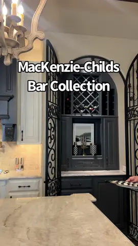 Let’s get this summer party started with the @MacKenzie-Childs Courtly Check Bar Collection! LOVE how these pieces look on display in our open bar. #MacKenzieChilds2025 #MCAmbassador 