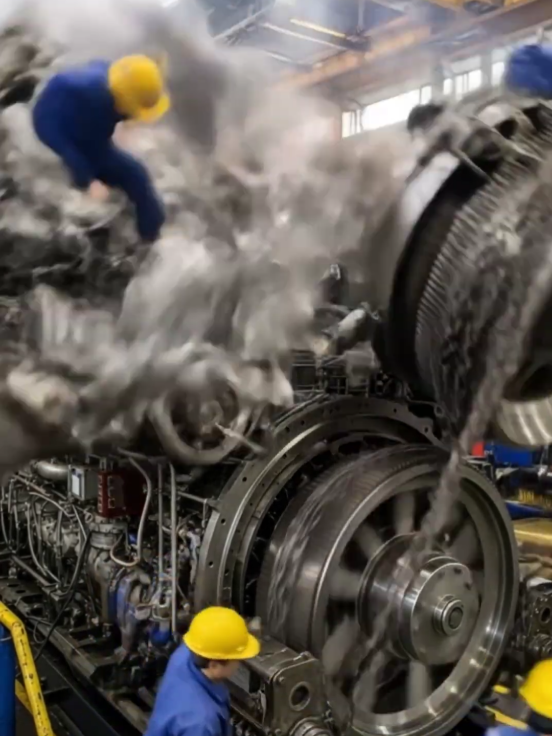 AC-130 booster engine broke coupling during gear test operation #menufactory #Mashine #factorywork #mashinework #enginefail 