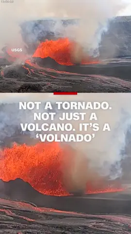 As lava fountains shot nearly 500 feet high, a spinning whirlwind of ash and dust called a “volnado” twisted above Kilauea. The eruption ended Tuesday after producing enough lava to bury a football field one mile deep. #cnn #news #volcano #hawaiitiktok #kilauea