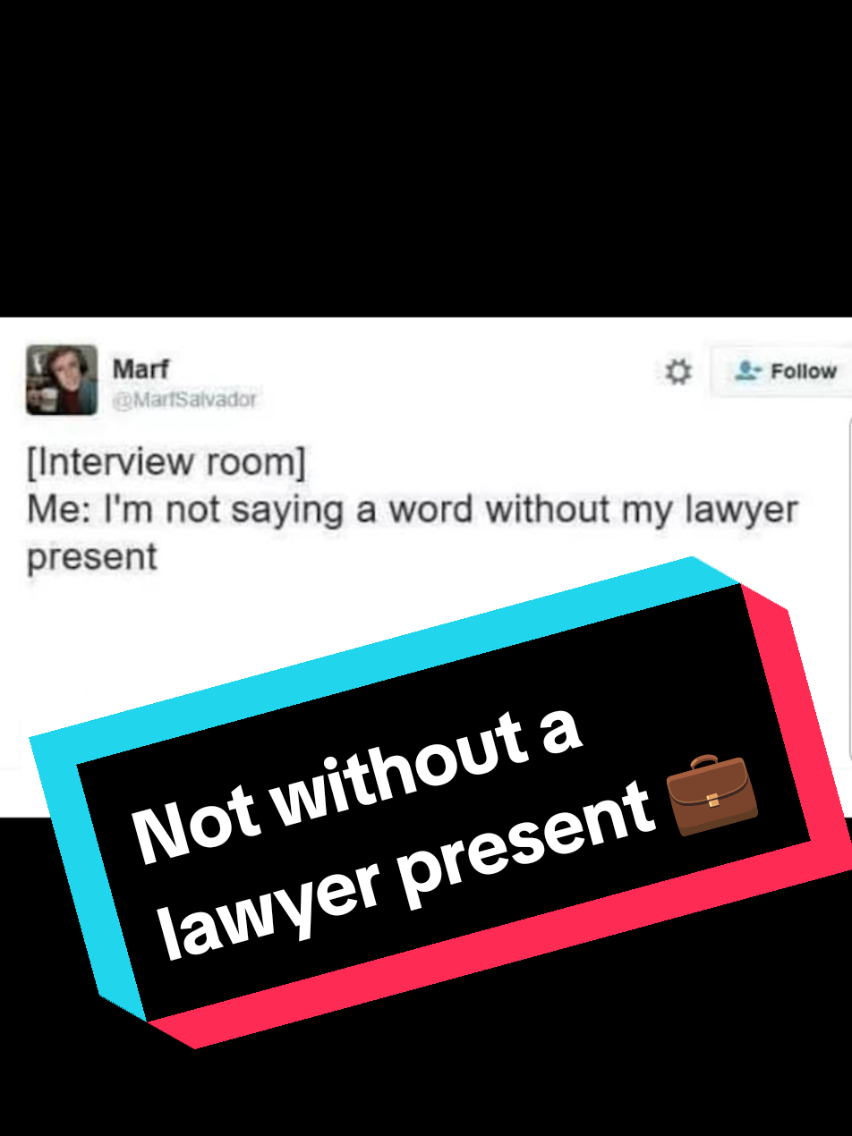 Not without a lawyer present 💼 #voiceover #voiceacting #funny #meme #law 