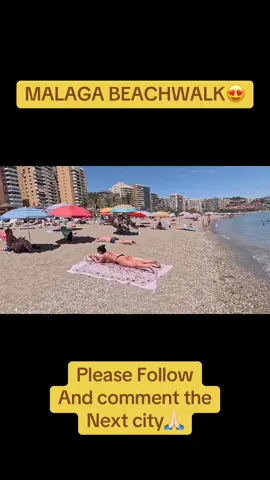 MALAGA beachwalk in the sommer, hot weather, good vibes. #beachwalk #malaga #sun #sunbathing #hot 