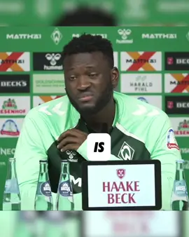 #VictorBoniface was asked about his fitness during Werder Bremen’s press conference 😟 #football #futbol #Soccer #bundesliga 