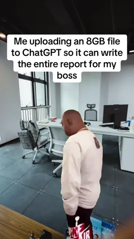 Modern problems require modern solutions 😂. Why spend hours stressing over a report when ChatGPT can handle it in seconds? Drop in a massive file, sit back, and let AI do the heavy lifting — meanwhile your boss thinks you’re grinding away like a pro. #worklife #chatgpt #boss #relatable #fyp 