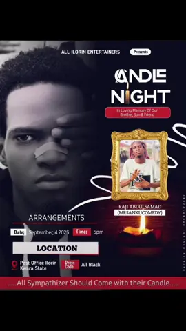 SANKU COMEDY FANS || It’s time for last respect CANDLE NIGHT. Know your area meeting point  #sankucomedycandlenight #ripsankucomedy😢😥😭 #ripmrsankucomedy #sankucomedylastrespect #pejuogunmolason #sankucomedyaccident sankucomedydeath 