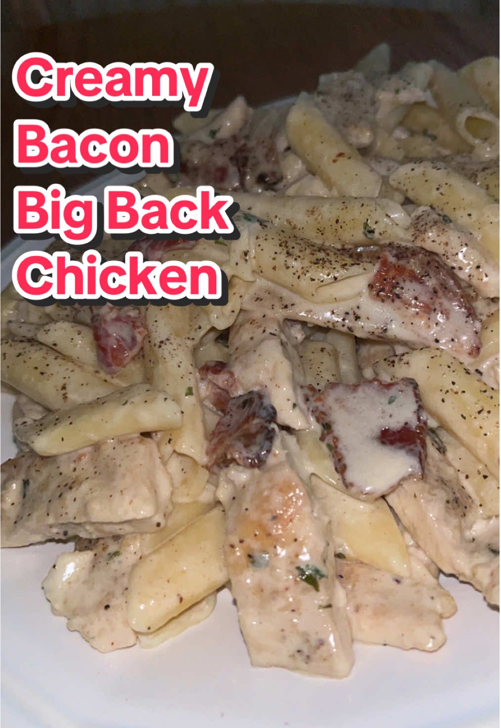 Creamy Bacon & Chicken Pasta. Easy Weekday Recipe #pasta #fyp #bacon #chicken #DinnerIdeas 
