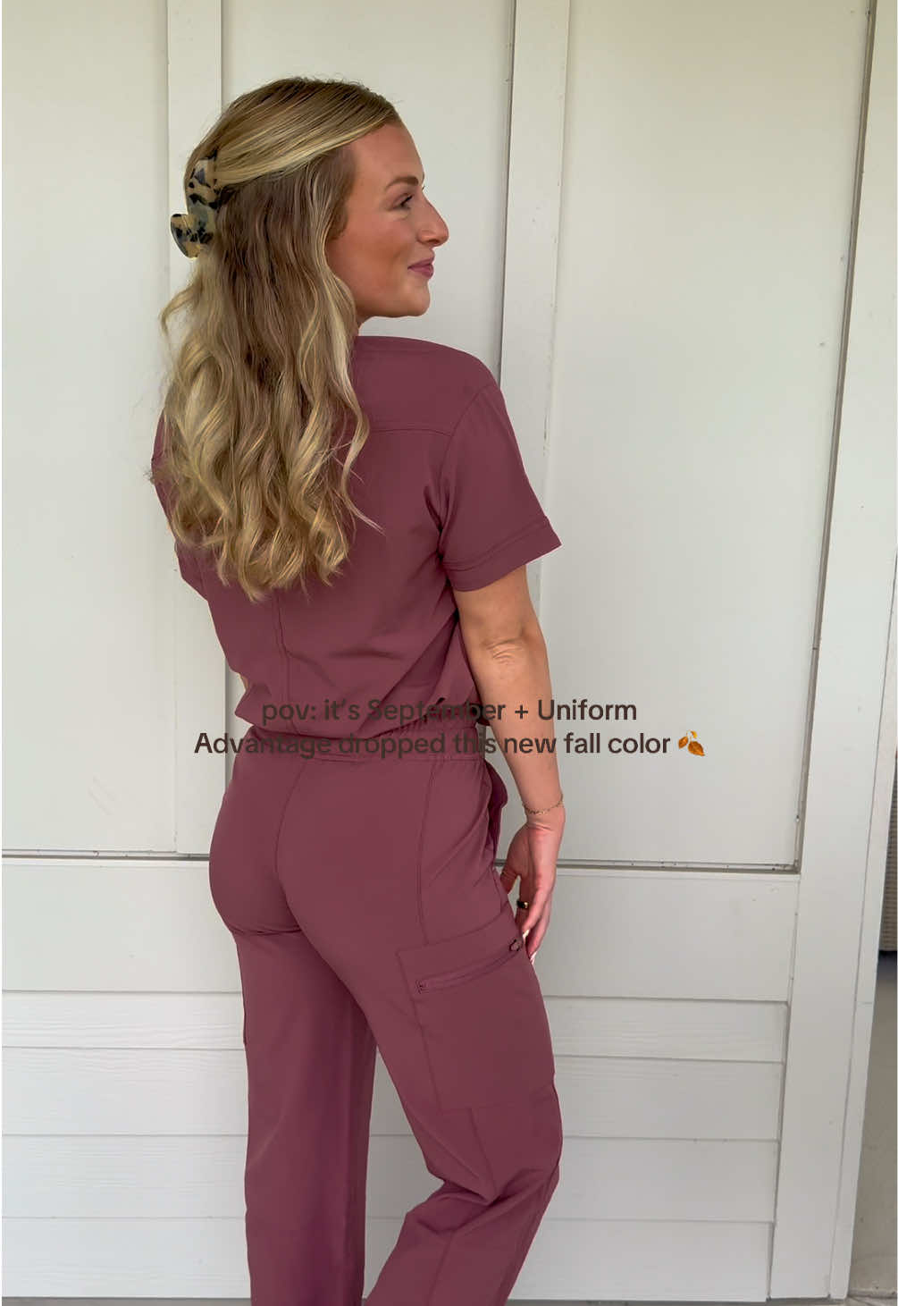 This color is GIVING !! (soft chestnut) 🧸🤎 @Uniform Advantage  #nursesoftiktok #nurse #scrublife #fallaesthetic #fyp 