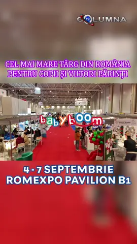 👶🎉 Baby Boom Show începe joi, 4 septembrie 2025!   Cel mai mare târg din România pentru copii și viitori părinți își deschide porțile în pavilionul B1 de la Romexpo, între 4 și 7 septembrie!  Peste 400 de branduri renumite te așteaptă cu reduceri exclusive, produse inovatoare și tot ce ai nevoie pentru cel mic: cărucioare, hăinuțe, jucării, mobilier, îngrijire și multe altele!   Evenimentul nu e doar despre shopping, ci și despre informație, comunitate și experiențe unice pentru părinți și viitoare mămici!  https://www.columnatv.ro/baby-boom-show-incepe-joi-4.../ 📍 Vino la Baby Boom Show, la Romexpo, și pregătește-te pentru cel mai frumos început!   #BabyBoomShow2025 #Romexpo #TargPentruParinti #PuiDeOm #ExperientaBabyBoom 