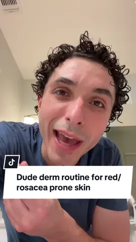 Continuing my dude derm routine - this time red and rosacea prone skin. This is a basic start (and will meet everyone’s needs). Focus on using gentle ingredients aimed at soothing the skin and preventing redness/irritation. Be aware though that there are a lot of things that can make your skin red (medical diagnoses eg rosacea, seb derm, eczema, etc). See a derm in person for more assistance or consult one online. Look up these ingredients to learn more on how to use them (not an ad for any products). . . #dermatologist #skincareroutine #rednessrelief #SkinCare101 