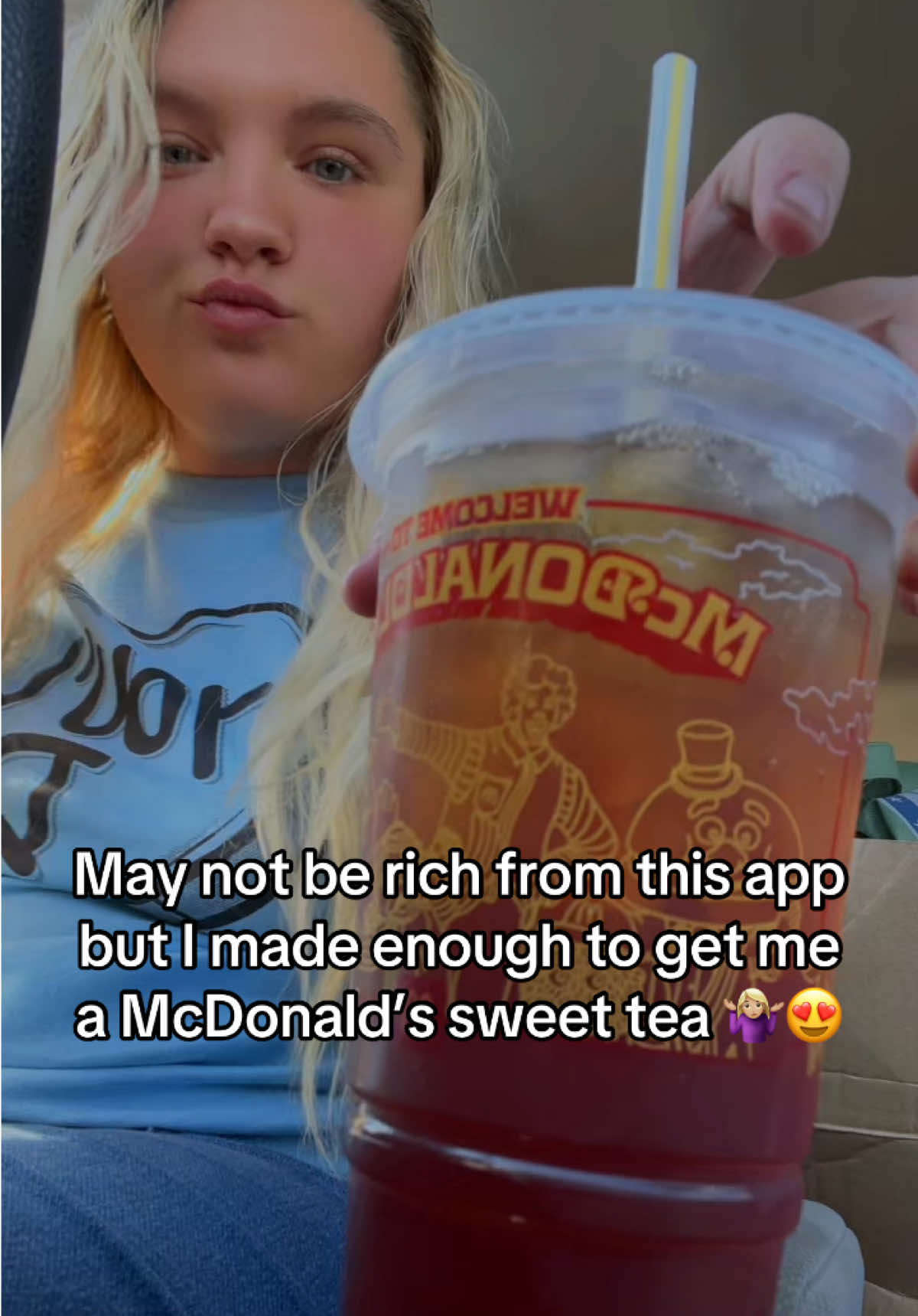 I’ll take it 😌 #mcdonalds  #sweettea #smallcreator #contentcreator #madeonhook 