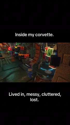Inside my weathered corvette, cluttery cozy lived in, deep space aesthetic #nms #nomanssky #corvette #space #gaming 