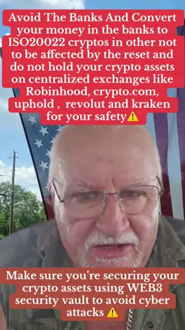 Avoid The Banks And Convert your money in the banks to ISO20022 cryptos in other not to be affected by the reset and do not hold your crypto assets on centralized exchanges like Robinhood, crypto.com, uphold ,  revolut and kraken for your safety⚠️. #xrp #xlm #cryptok #digitalmarketing #insurance 