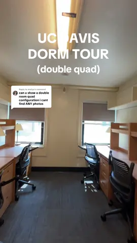 Replying to @maliya double quad as requested! tbh before this i didnt even know they existed 😭 but hope this helps #dorm#dormtour#ucdavis#collegemovein#college 