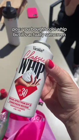 this is the yummiest looking sunscreen I’ve ever used 😛 and I love that my sensitive skin loves it too!! 10/10 recommend and @Haykes & Coop didn’t eat it I swear  @Vacation Inc.  #sunscreenreview #vacationinc #classicwhipsunscreen 