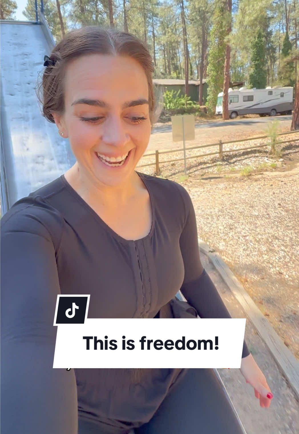 Did I lose weight so I could go on an untrustworthy, old, children’s slide? No. But did I lose weight and get healthier so I would have the OPTION to? Yes! 🙌🏻 My healthier body gives me the freedom to do so many things! And part of that is also because my body is smaller. That’s not what matters most, but it does give me more opportunities to physically fit places I couldn’t before. 💜