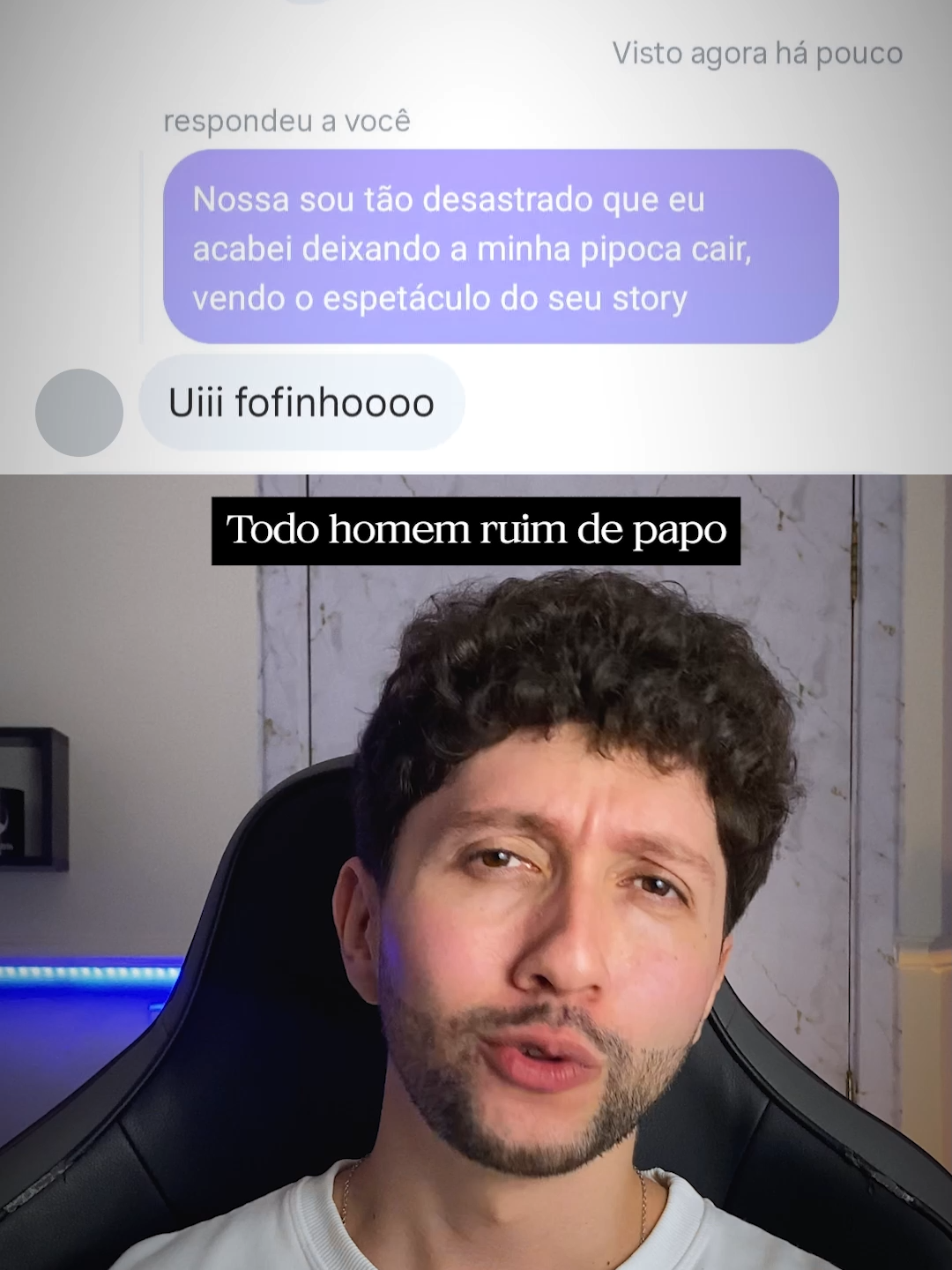 Só quem é RUIM de papo ainda manda cantada idiota no direct. Isso só te coloca na lista dos caras sem graça que ela nunca vai levar a sério. Se você quer deixar de ser só “o fofinho” e virar o cara que ela deseja, precisa aprender a conversar de verdade.