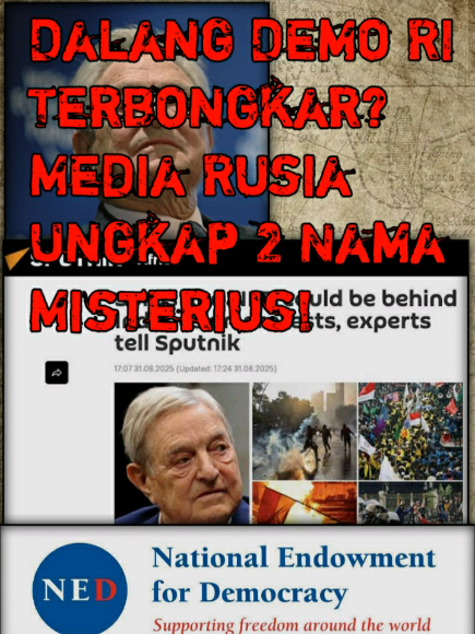 Media Rusia melalui Sputnik mengungkap dugaan adanya dua tokoh besar yang terafiliasi sejak 1990-an, disebut menjadi dalang di balik demo ricuh Indonesia. Benarkah ada campur tangan asing?  #fyp #foryou #page #beranda #sputnik 