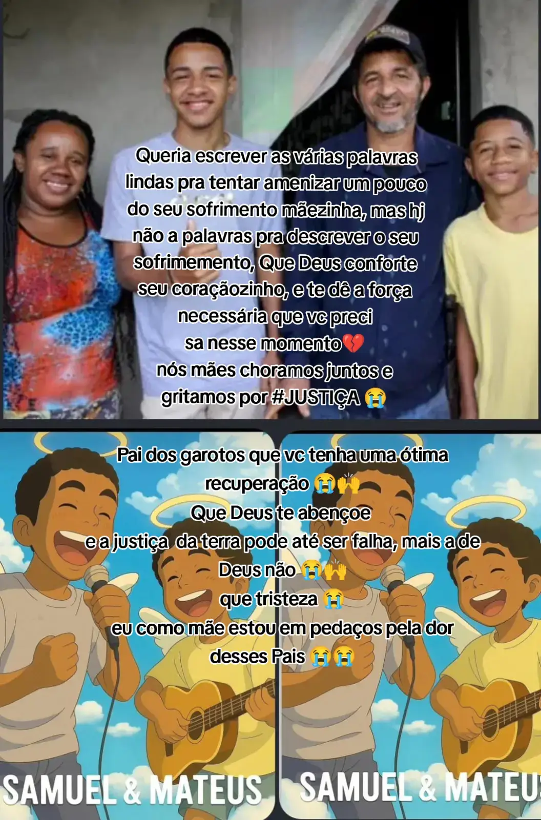 #justica  #força  #samuelemateus  Quando uma mãe chora todas chora juntas 😭 que tristeza senhor ,😭 console esses pais , essa família 😭