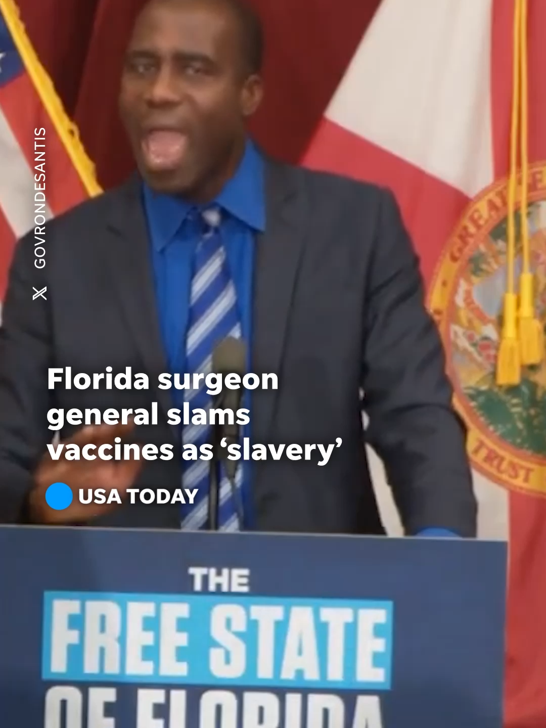 Florida Surgeon General Dr. Joseph Ladapo compared vaccines to “slavery” while backing a move to end state mandates.