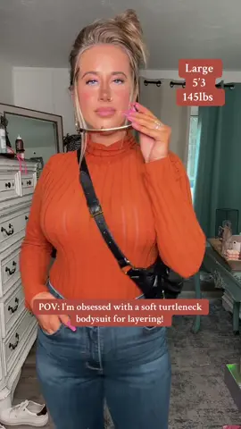 POV: I’m obsessed with a soft turtleneck bodysuit for layering! 