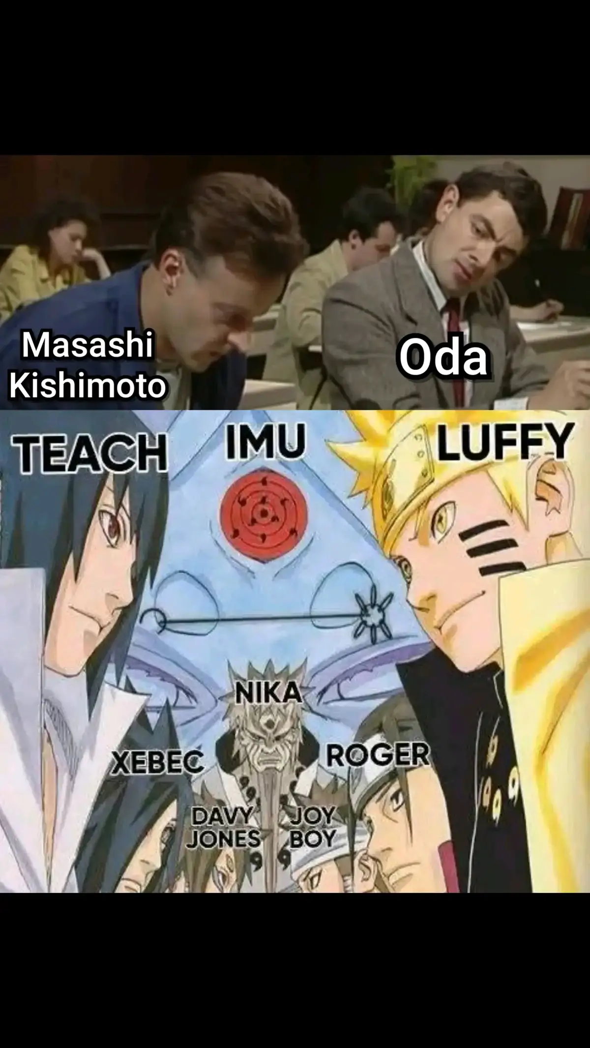 Spoiler chapter 1159... 800 tahun lalu, joyboy kalah melawan IMU dikarenakan dia tidak bekerjasama dengan Davy jones... 38 Tahun lalu, Xebec kalah melawan IMU dikarenakan dia tidak bekerjasama dengan Roger.. Era sekarang, Luffy harus bekerjasama dengan Blackbeard untuk mengalahkan IMU.. Mungkin ini merupakan pesan rahasia yg tertulis di mural elbaph, bahwa 
