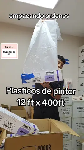 nuestros Plasticos de pintor de 12ft x 400ft estan disponibles aprovechen recuerden que son perfectos para cualquier projecto de pintura grande o pequeños#tape #PinturaRapida #motivatedpainters  #tiktoklive #livehighlights 