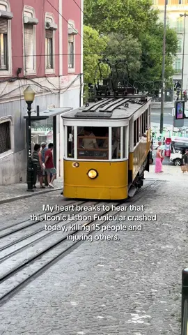 My heart is broken. Today, Lisbon’s beloved Elevador da Glória funicular derailed during rush hour, killing 15 people and injuring 18 others—including several seriously hurt. A loose cable is being blamed, and emergency crews are still on-site. Lisbon is in mourning, with a national day of grief declared. My thoughts are with everyone affected.” ⸻ Latest Facts on the Accident: 	•	The derailment occurred on the Ascensor da Glória (Glória Funicular) around 6:00 PM local time during evening rush hour, in Lisbon, Portugal  . 	•	15 people lost their lives, and 18 were injured, including at least five in serious condition and a child among the wounded  . 	•	A loose or broken cable is believed to have caused the funicular to derail and crash into a building near the bottom station  . 	•	Lisbon’s mayor called it “a tragic day” for the city, and the national government has declared a day of national mourning, while the city observes three days of municipal mourning  . 	•	Authorities launched a formal investigation into the crash, with emergency teams actively working at the scene  . 	•	The Elevador da Glória, inaugurated in 1885, links the Restauradores Square area with Bairro Alto and has become both a tourist icon and daily transit mode in Lisbon.