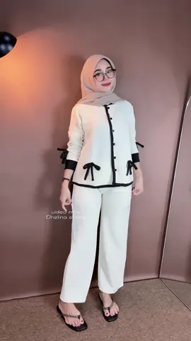 Rekomendasi oneset lucu kombinasi pita gemes bahan soft knit🫶🏻😍 #oneset #onesetlucu #onesetkekinian #outfitideas #ootdhijab 