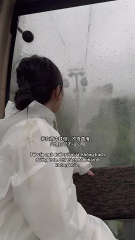我在雨中跌倒,不怪路滑。 只怪自己不小心。Tôi vấp ngã dưới trời mưa, không trách đường trơn. Chỉ trách bản thân đi không khéo. #没烦恼 #viral #lyrics #xhuong #xh 