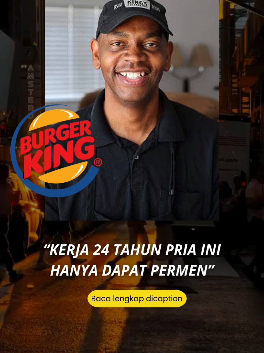 pada tahun 2022 Kevin Ford, seorang karyawan Burger King yang luar biasa, bekerja selama 27 tahun tanpa pernah absen. Dia hanya menerima tas goodie sederhana sebagai penghargaan atas dedikasinya, yang berisi tiket film, permen, cangkir Starbucks, tali gantungan kunci, dua pena, dan dua gantungan kunci. Kemudian anaknya menggunggah video tersebut. Namun, ketika videonya yang menerima hadiah itu menjadi viral, masyarakat merasa bahwa penghargaan tersebut tidak sebanding dengan dedikasinya. Sebab banyak yang terkejut lantaran ia hanya mendapat hadiah kecil. Padahal Kevin Ford sudah bekerja selama bertahun-tahun. Terlebih tanpa mengambil cuti. Setelah kisahnya viral, Kevin Ford pun mendapat donasi sebesar 300.000 dollar AS atau setara Rp 4,5 miliar. Donasi tersebut rupanya digalang oleh anaknya seperti dikutip dari New York Post Kevin Ford mengaku sudah berkerja sebagai kasir dan juru masak di Burger King sejak 1995. Putri Kevin Ford mengaku membuat laman donasi GoFundMe untuk Kevin Ford dengan target awal sekitar 200 dollar AS (Rp 3 juta). Namun donasi tersebut justru terus bertambah hingga terkumpul hampir 300.000 dollar AS. Sumber: Andana Aveiro