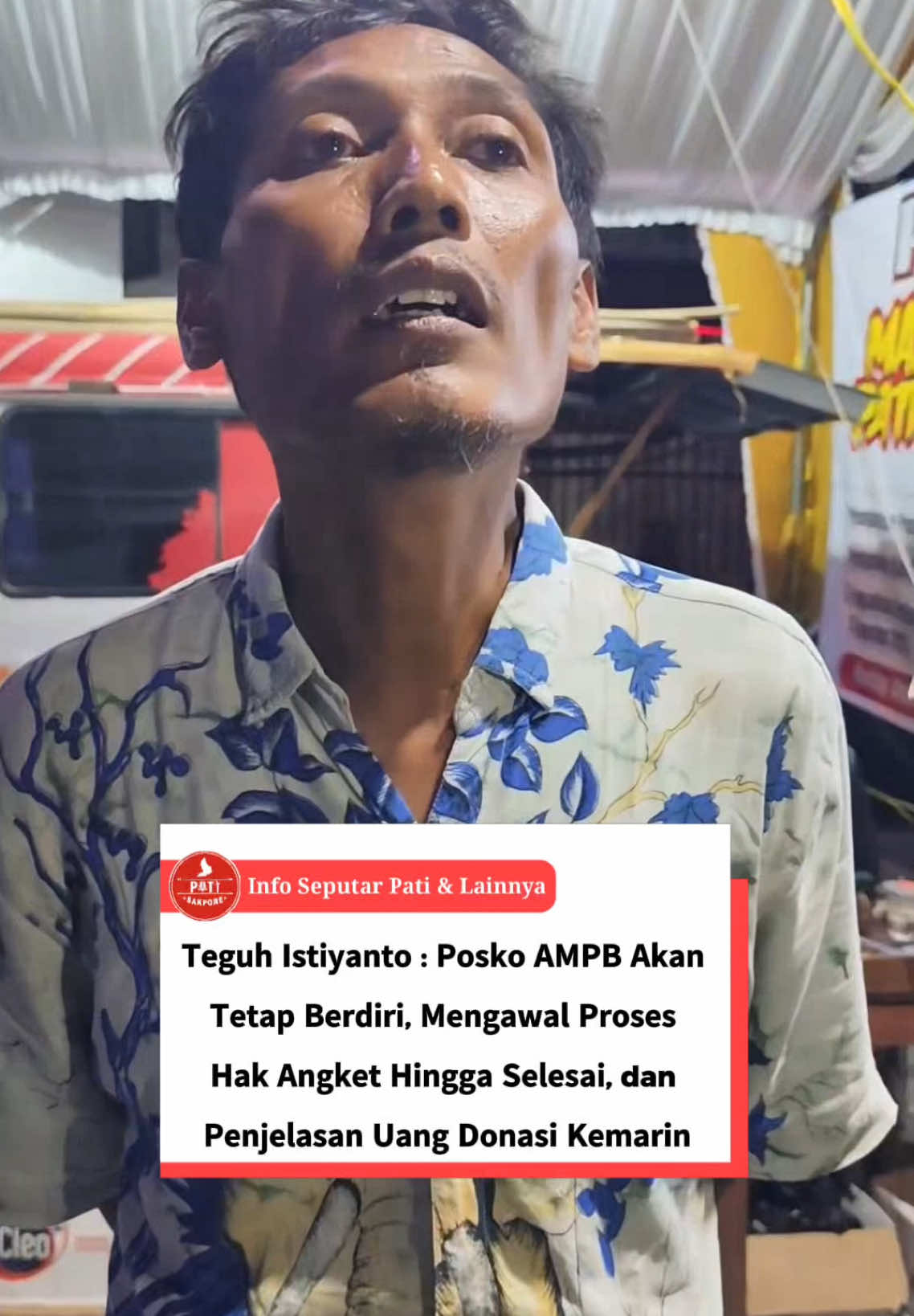 𝗧𝗲𝗴𝘂𝗵 𝗜𝘀𝘁𝗶𝘆𝗮𝗻𝘁𝗼 : 𝗣𝗼𝘀𝗸𝗼 𝗔𝗠𝗣𝗕 𝗔𝗸𝗮𝗻 𝗧𝗲𝘁𝗮𝗽 𝗕𝗲𝗿𝗱𝗶𝗿𝗶, 𝗚𝘂𝗻𝗮 𝗠𝗲𝗻𝗴𝗮𝘄𝗮𝗹 𝗣𝗿𝗼𝘀𝗲𝘀 𝗛𝗮𝗸 𝗔𝗻𝗴𝗸𝗲𝘁 𝗛𝗶𝗻𝗴𝗴𝗮 𝗦𝗲𝗹𝗲𝘀𝗮𝗶 & 𝗣𝗲𝗻𝗷𝗲𝗹𝗮𝘀𝗮𝗻 𝗨𝗮𝗻𝗴 𝗗𝗼𝗻𝗮𝘀𝗶 𝗞𝗲𝗺𝗮𝗿𝗶𝗻 Usai dari KPK RI Jakarta, melakukan aksi damai ada tanggal 01 September 2025. Sekarang, Posko kembali ke fungsi awal. Dimana bertujuan mengawal jalannya Pansus Hak Angket DPRD hingga tuntas, tanpa penggalangan dana baru. Posko sendiri akan aktif 24 jam sampai keputusan final, bahkan hingga proses di Mahkamah Agung (MA) melihat perkembangan pengawalan bila diperlukan. Terkait donasi kemarin, semua pemasukan dan pengeluaran sedang direkap dan dipertanggung jawabkan secara transparan kepada warga. Proses saat ini merekap pengeluaran, disisi lain untuk laporan pemasukan sudah beres. Termasuk untuk sisa bahan makanan yang dibawa ke Jakarta dan akan dimasak matang dan didonasikan kembali untuk masyarakat. Dari warga, kembali ke warga. Footage by fb/ Eko Kuswanto (mbah To) #patisakpore 