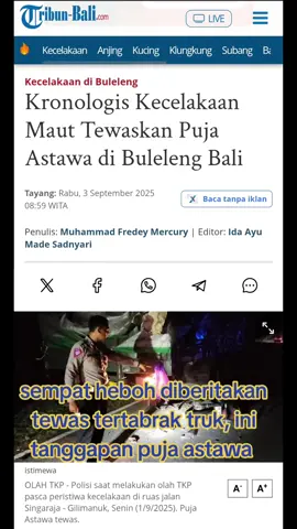 sempat heboh diberitakan tewas tertabrak truk, ini tanggapan puja astawa. @haipuja  #fyp #viral #pujaastawa #haibanana 