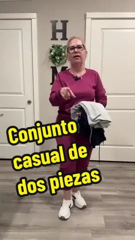 Conjunto de manga larga y pantalón con lazo en cintura elástica, look básico casual para primavera y otoño #loungewearset #loungewearsets #joggerset #sweaterset #comfy2piecesets