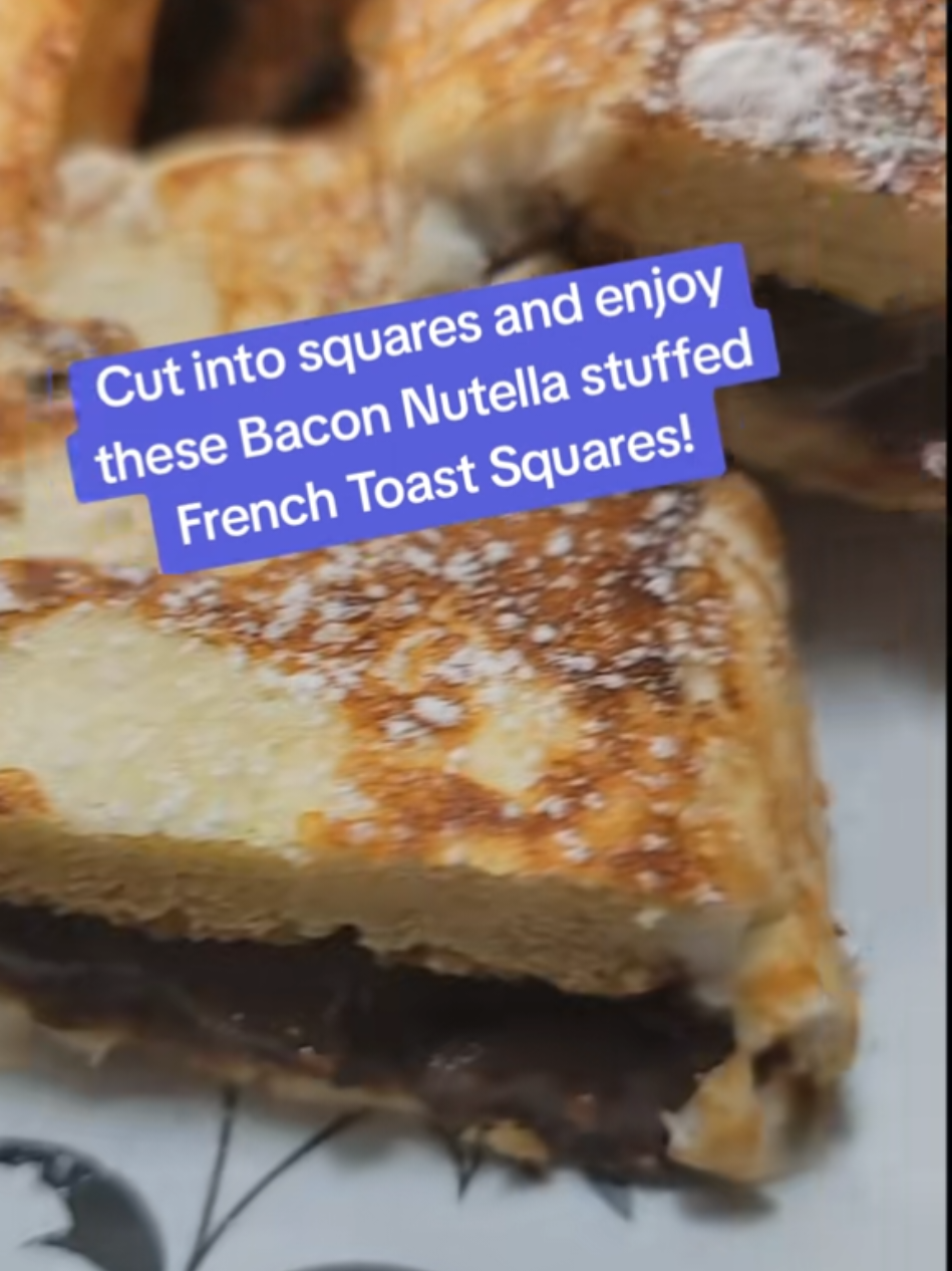 Bacon & Nutella Stuffed French Toast 😋  #breakfastfordinner #nutellafrenchtoast #Protein #untilitsdone #Recipe @Devotion Nutrition Protein @ChocZero Chocolate 
