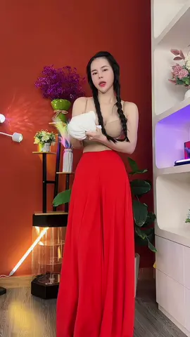 Quần váy lụa ống rộng 90cm #xuhuong #thoitrangnu #áo #vayxinh #huyenthuongne 