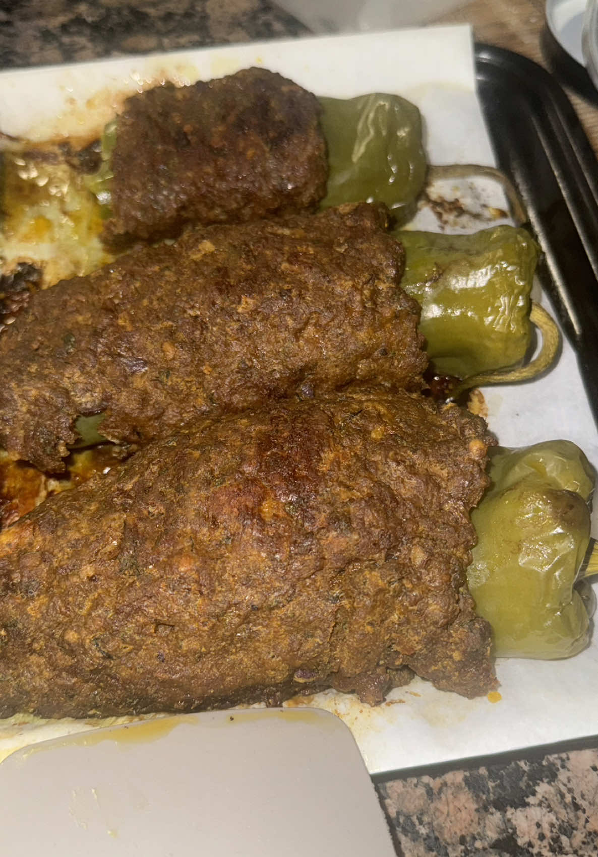 Pepper wrapped in kabob meat. I made this for myself a lot when I was on a fast metabolism diet. It’s very filling and delicious.  ~ground beef or chicken ~onion ~bread crumbs or soaked bread ~herbs of your choice ~salt and pepper ~garlic which I forgot to add Bake or fry, I baked mines on 425 for about 30 minutes. #kabob #groundbeef #tiktokrealitycontest #TikTokGemsContest #Recipe