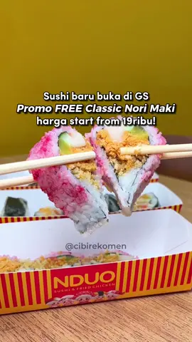 Baru buka di Gading Serpong, sushi & fried chicken 19ribuan yg bersih, berkualitas, dan fresh❤️ |dine in & delivery| 📍NDUO SUSHI Gading Serpong Ruko Arcadia, Gading Serpong 📽 @cibirekomen @nduosushigadingserpong @nduosushi.id #NDUOsushi #NDUOSushiGadingSerpong #HappyWithNDUO #gadingserpong #sushimurah @NDUO SUSHI INDONESIA  
