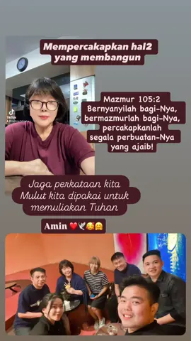 Mempercakapkan hal2 yg membangun Amin ❤️🕊️🥰🤗🙏🏻