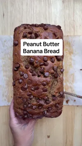 Peanut butter banana bread Ingredients 3 large ripe bananas mashed 1/2 cup light brown sugar or cane sugar ½ cup Plain Greek Yogurt or plain yogurt ⅓ cup Coconut oil 2 large eggs ½ Cup Creamy peanut butter 2 teaspoons Vanilla Extract 1 ½ cups All-purpose flour or any flour of your choice like oat, GF, or whole wheat 1 teaspoon baking powder 1 teaspoon baking soda ¼ teaspoon salt 3/4 cup dark chocolate chips plus 2 tbsp to top Bake at 350F for 50-55mins or until toothpick comes out clean. 