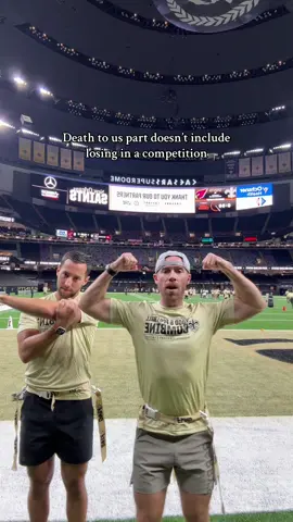 Our marriage is on the line every time we compete against each other @Ben Mount @New Orleans Saints #saints #football #saintsfoodandfootballcombine #combine #husbands 