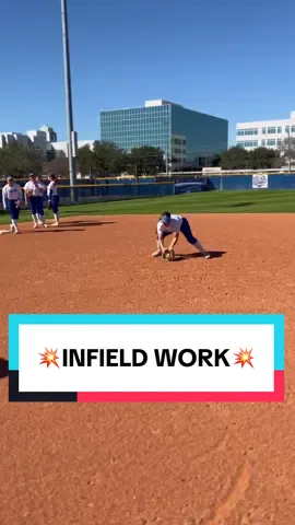 💥INFIELD WORK💥 Old video popped up and I sure do miss my college girlies!!! Here we were working through a warm up progression before we got started with practice.  Shuffle, shuffle and don’t cross the feet up✅  Good luck to @sanjacsoftball this upcoming season!!  #infieldwork #softballdoctor #thesoftballdoctor #collegesoftball #fyp  
