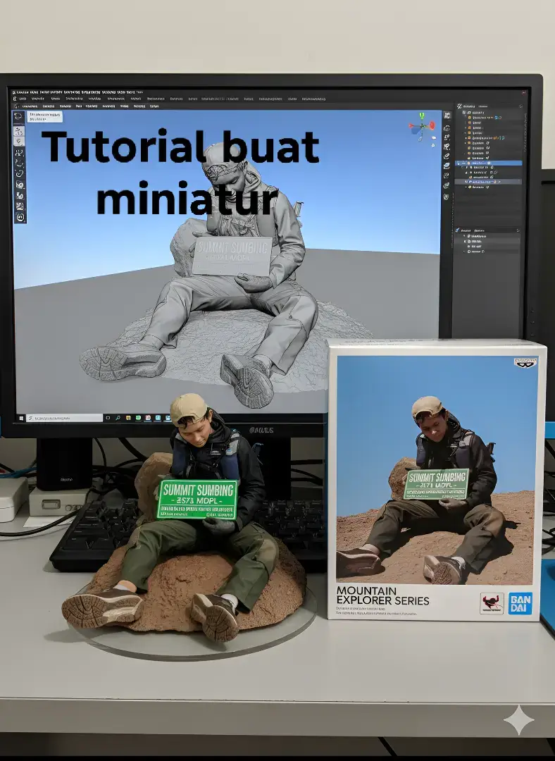 1. Buka app Gemini.ai 2. Pilih foto yang mau diedit 3. Masukan promt: Using the model, create a 1/7 scale commercialized figurine of the characters in the picture, in a realistic style, in a real environment. The figurine is placed on a computer desk. The figurine has a round transparent acrylic base, with no text on the base. The content on the computer screen is the Zbrush modeling process of this figurine. Next to the computer screen is a BANDAI-style toy packaging box printed with the original artwork. The packaging features two-dimensional flat illustrations. 4. Bisa buka website Pixelcut.ai agar kualitas foto HD 5. Selesai tinggal upload #miniaturpendaki #pendakigunung #trending #tutorial #gorpcorefashion 