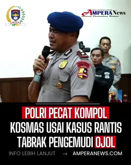 Jakarta (AmperaNews.com) – Kompol Kosmas K. Gae resmi dipecat tidak dengan hormat (PTDH) dari kepolisian akibat keterlibatannya dalam insiden kendaraan taktis (rantis) Brimob yang menabrak pengemudi ojek online (ojol) bernama Affan Kurniawan pada Kamis (28/8). Menurut Karopenmas Divhumas Polri Brigjen Pol. Trunoyudo Wisnu Andiko, Kosmas selaku Danyon A Resimen IV Pasukan Pelopor Korbrimob Polri dinilai tidak profesional dalam menangani aksi unjuk rasa yang berujung pada korban jiwa. Selain pemecatan, Kosmas juga menerima sanksi etika dan penempatan khusus (patsus) selama enam hari. Dalam kasus ini, tujuh personel Brimob terlibat, dengan Kosmas dan Bripka R sebagai pelanggar kategori berat. Bripka R, yang mengemudikan rantis saat insiden, akan menjalani sidang etik pada Kamis (4/9). Kericuhan sendiri terjadi setelah massa aksi di sekitar Kompleks Parlemen, Jakarta dipukul mundur polisi, dengan insiden penabrakan diduga berlangsung di kawasan Pejompongan. Baca berita lengkapnya di AmperaNews.com #Brimob #Polri #KompolKosmas #Rantis#Kecelakaan #OjekOnline #JusticeForAffan #SidangEtik#JakartaUpdate #FYP#BeritaTerkini #Viral#Update #BreakingNews #Trending#BeritaViral #IndonesiaUpdate