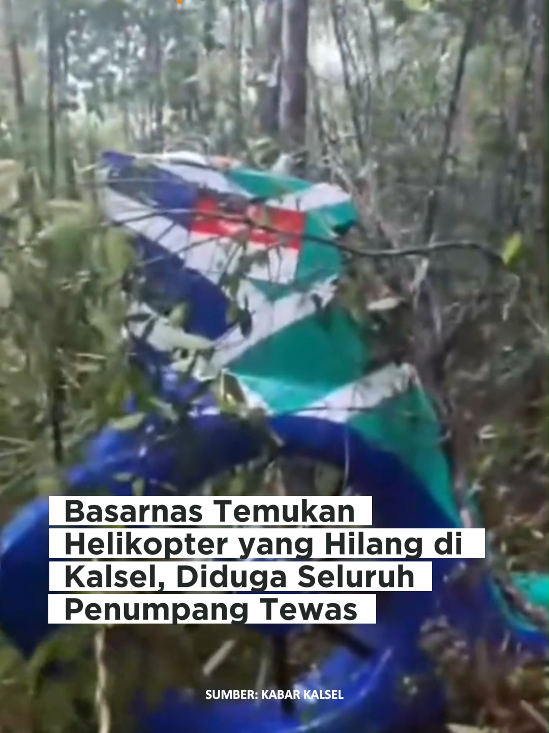 Pencarian helikopter tipe BK117 D3 yang hilang kontak di Kabupaten Tanah Bumbu, Kalimantan Selatan (Kalsel), akhirnya membuahkan hasil. Tim SAR menemukan bangkai helikopter tersebut di kawasan Air Terjun Mandin Damar, Kecamatan Mentewe. Kabar penemuan itu dibenarkan oleh Direktur Operasi Basarnas, Laksamana Bramantyo. Ia mengatakan, tim berhasil menemukan reruntuhan helikopter beserta korban pertama. 