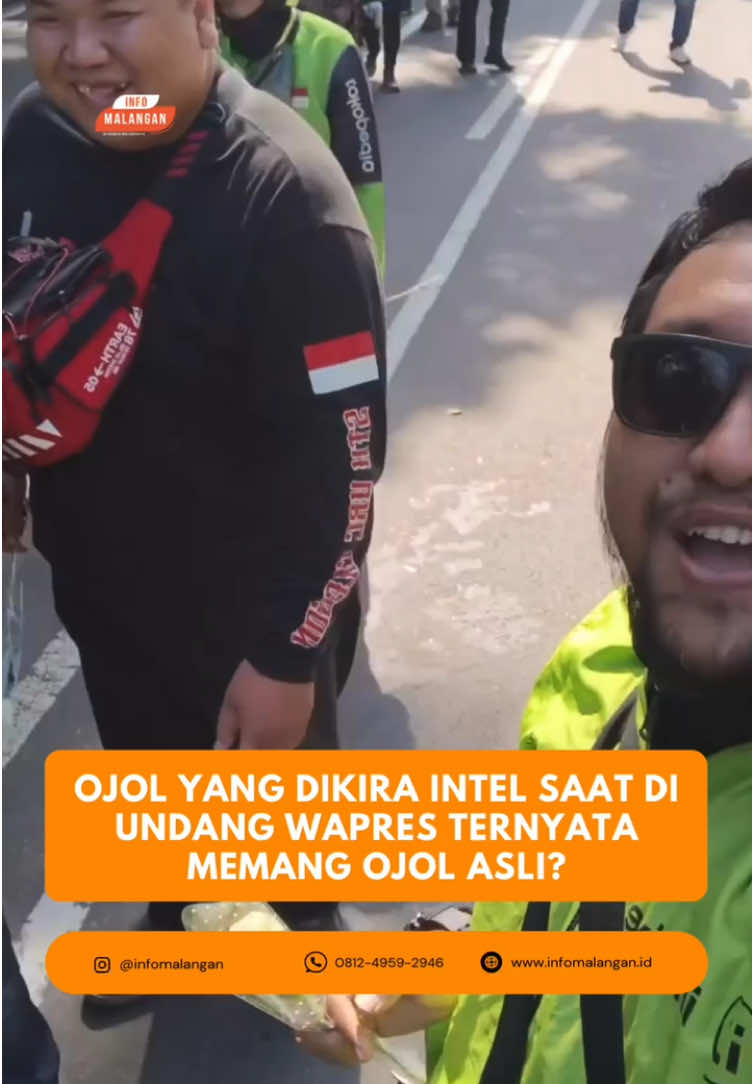 Netizen dibuat heboh setelah melihat sosok pengemudi ojek online (ojol) yang tampak duduk di acara resmi bersama Wakil Presiden. Banyak yang curiga—apa mungkin itu intel yang menyamar?  Salah satu video di Instagram menunjukan jika mereka memang menggunakan atribut ojol. Bagaimana tanggapan kalian? 🎥: @driverpemilih Mau kirim berita ? Silahkan DM /  WA : 0812-4959-2946 #infomalangan