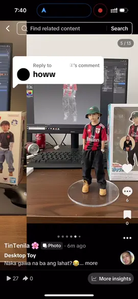 Replying to @⠀ ⠀ ⠀ ⠀᠌  Desktop Toy Link: https://share.google/DvjH8HLa4znmESiMM Copy & paste: Using the nano-banana model, create a 1/7 scale commercialized figurine of the characters in the picture, in a realistic style, in a real environment. The figurine is placed on a computer desk. The figurine has a round transparent acrylic base, with no text on the base. The content on the computer screen is the Zbrush modeling process of this figurine. Next to the computer screen is a BANDAl-style toy packaging box printed with the original artwork. The packaging features two-dimensional flat illustrations #imarenaai #outfit #tutorialai 
