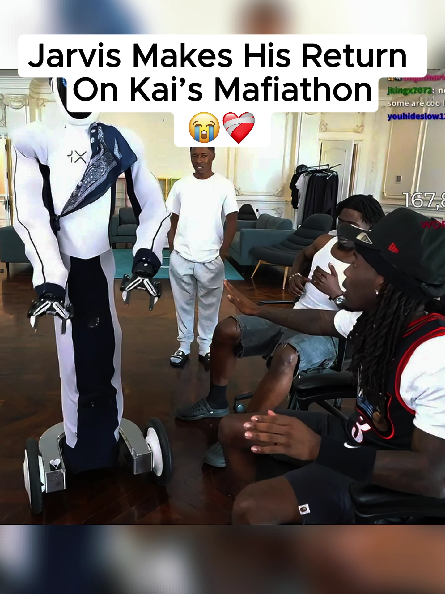 Kai Cenat's 1x Robot Jarvis Makes His Return On Kai’s Mafiathon 😭 #rakai #mafiathon3 #fyp #kaicenat #teamwork